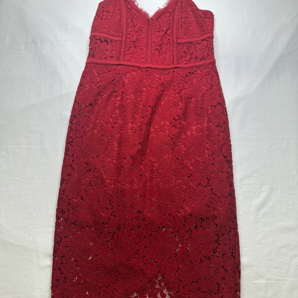 Elegant Red Lace Dress